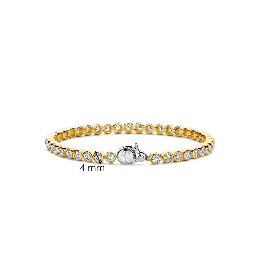 Tisento Gold on Silver Zirconia Rubover Tennis Bracelet