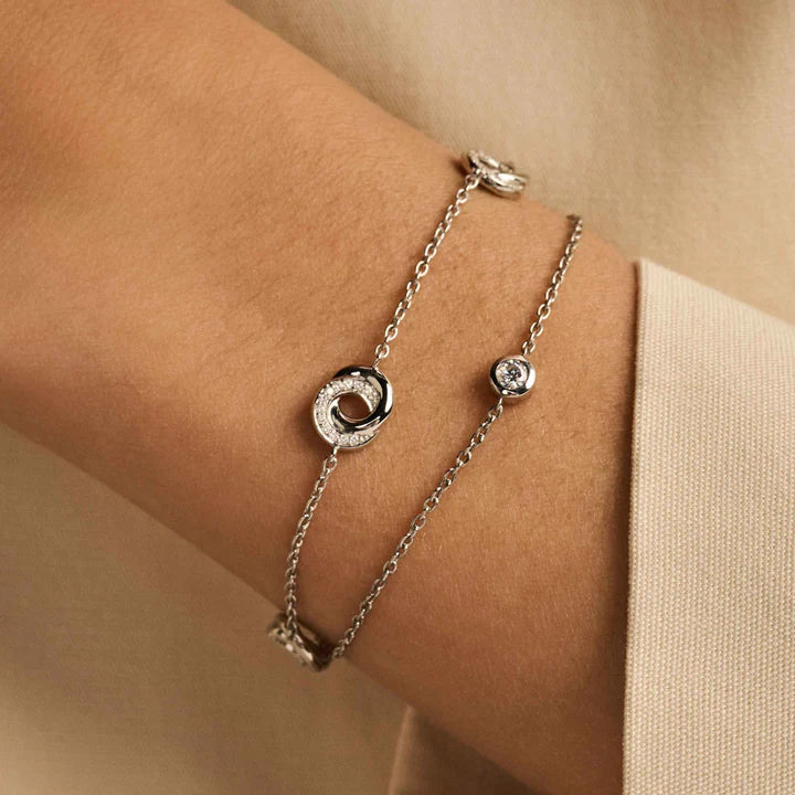 TISENTO CZ INTERLOCKING RINGS BRACELET