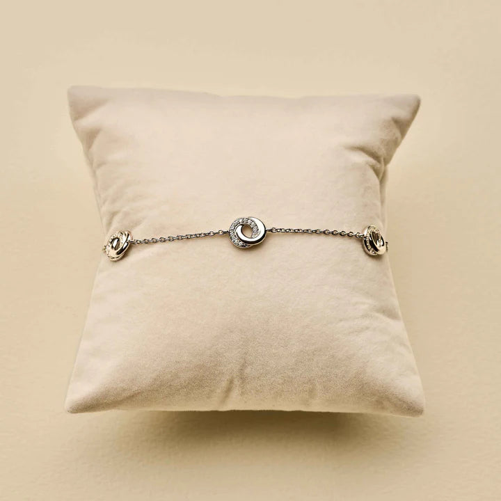 TISENTO CZ INTERLOCKING RINGS BRACELET