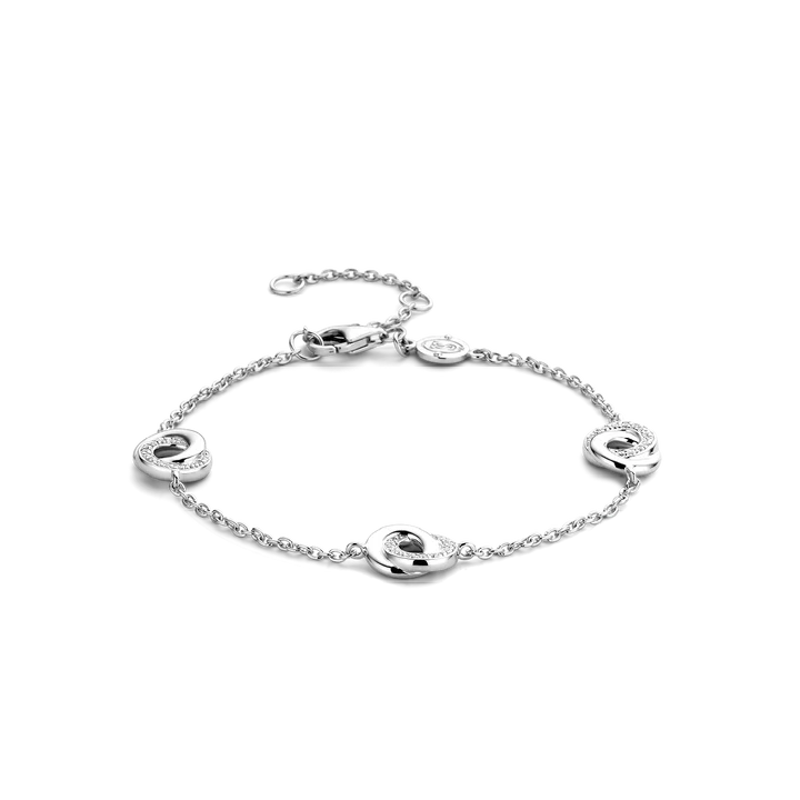 TISENTO CZ INTERLOCKING RINGS BRACELET