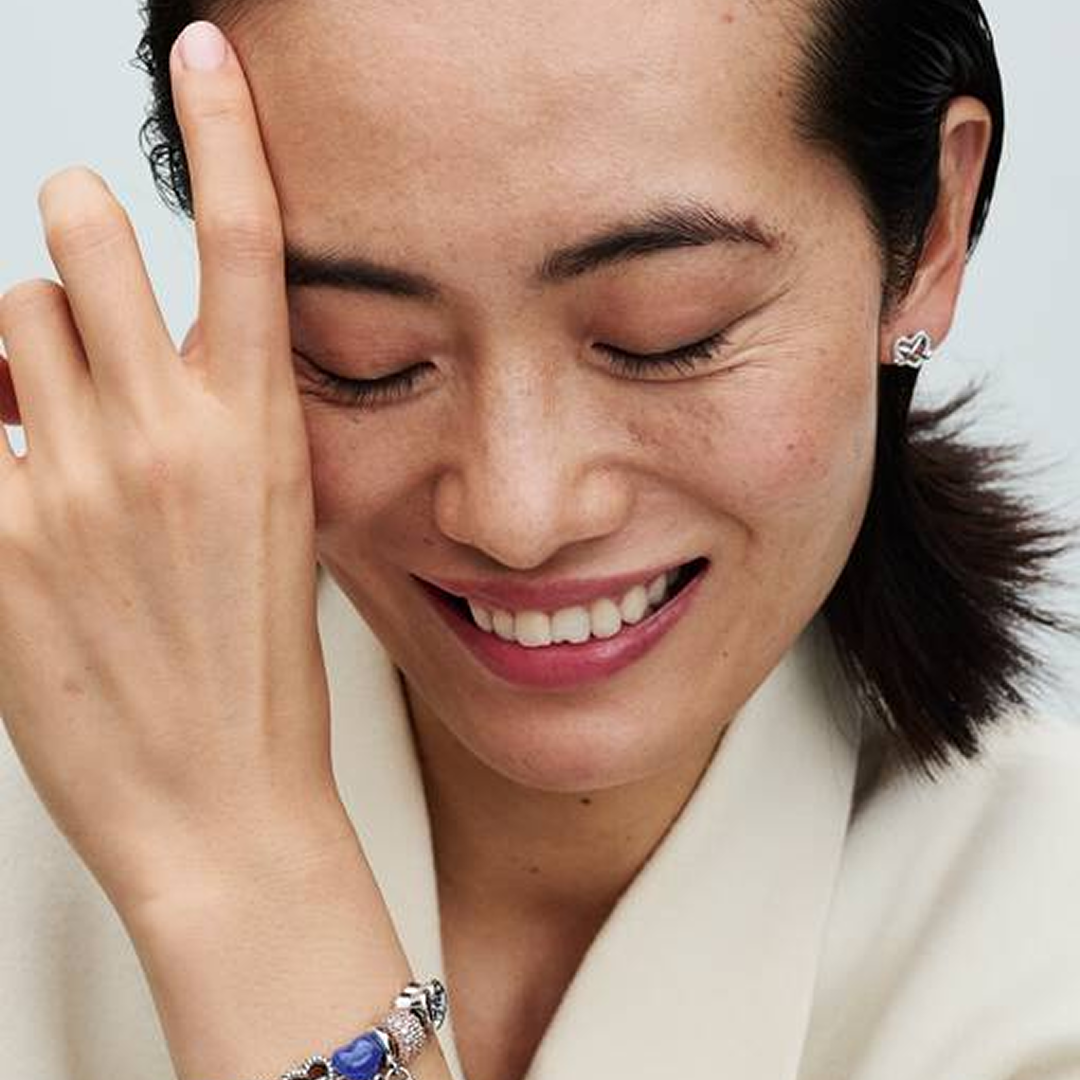 Sparkling Infinity Heart Stud Earrings