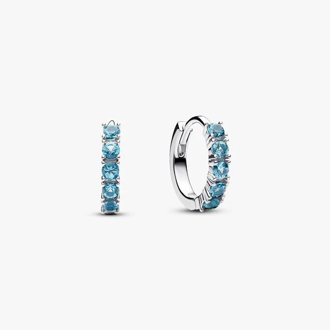 Light Blue Huggie Earrings