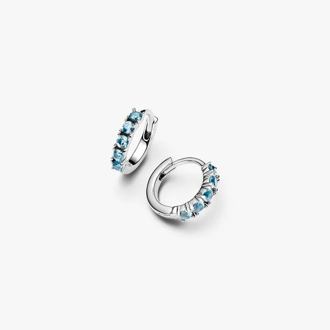 Light Blue Huggie Earrings