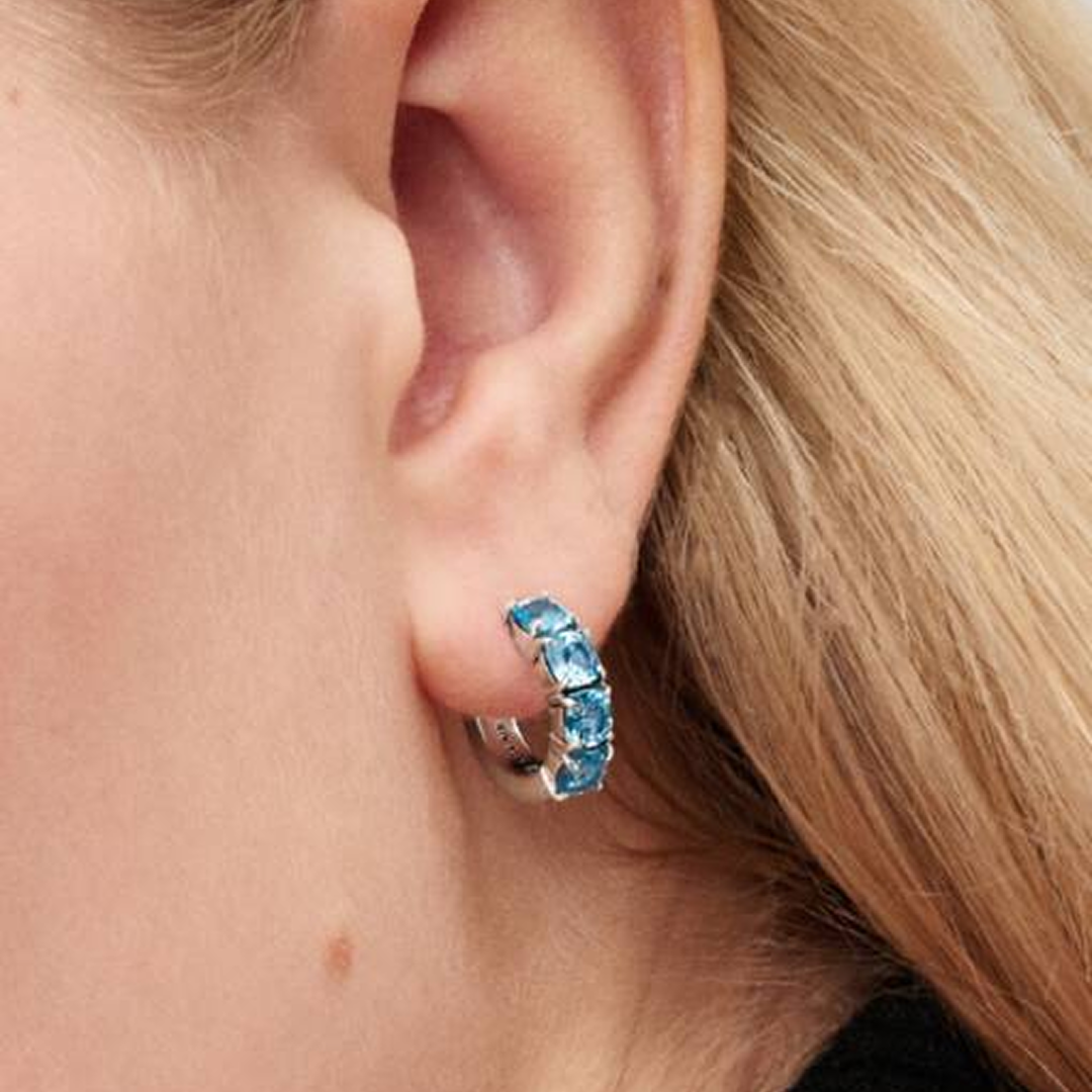 Light Blue Hoop Earrings