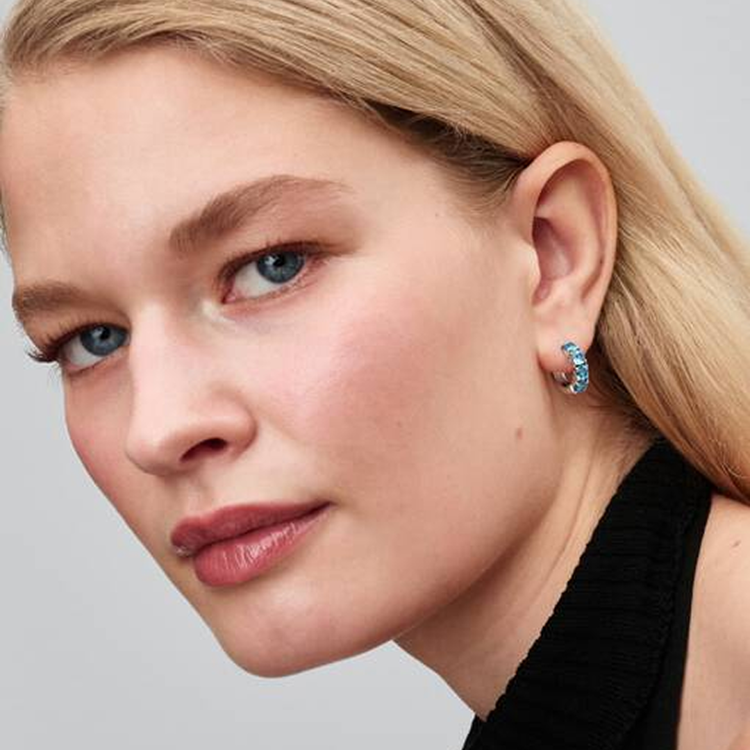 Light Blue Hoop Earrings