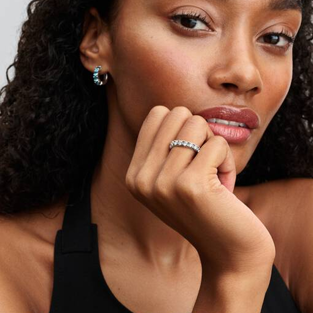 Light Blue Hoop Earrings