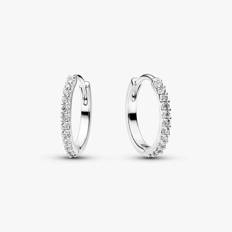 Sparkling Mini Hoop Pandora Earrings
