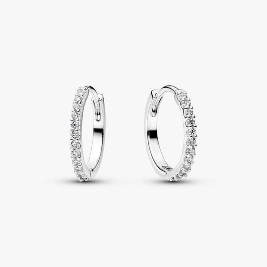 Sparkling Mini Hoop Pandora Earrings