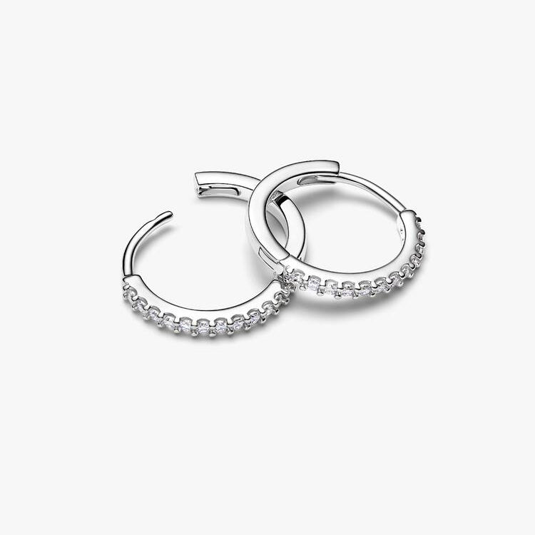 Sparkling Mini Hoop Pandora Earrings