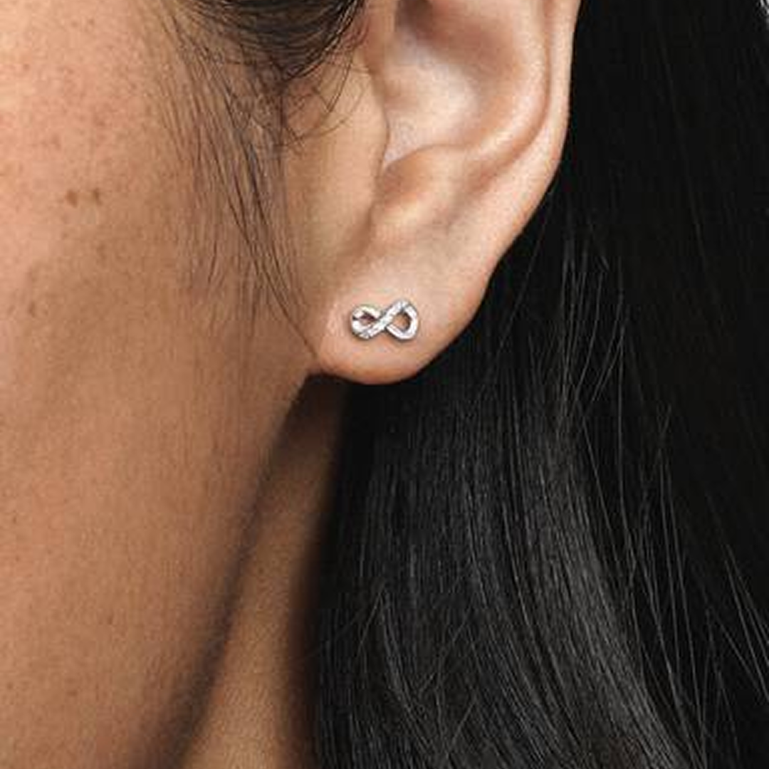 Sparkling Infinity Stud Earrings