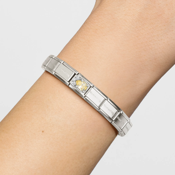 Yellow & White CZ Drop Nomination Charm