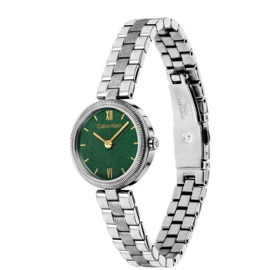 Calvin Klein Green Dial Ladies Stainless Steel Watch