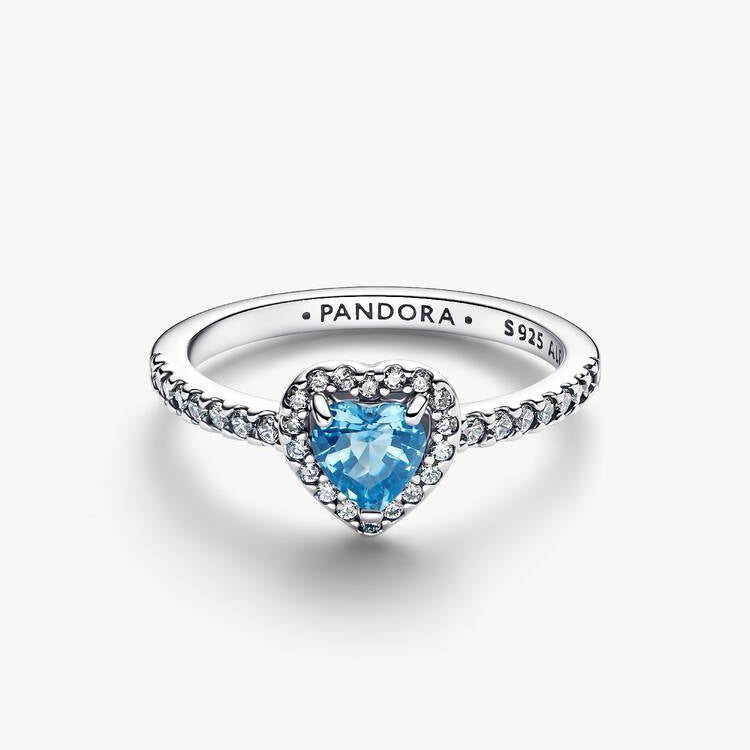 Elevated Light Blue Heart Pandora Ring