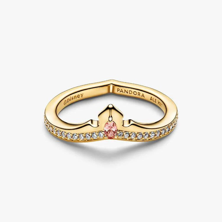 14ct Gold on Silver Disney Princess Aurora Tiara Pandora Ring