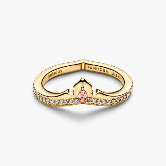 14ct Gold on Silver Disney Princess Aurora Tiara Pandora Ring