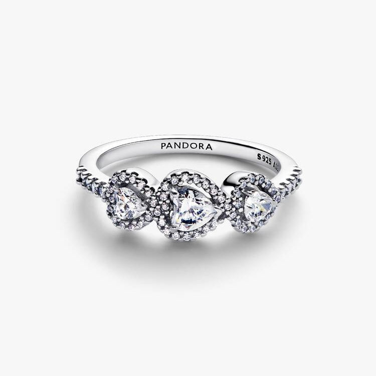Hearts Trilogy with Halo Pandora Ring