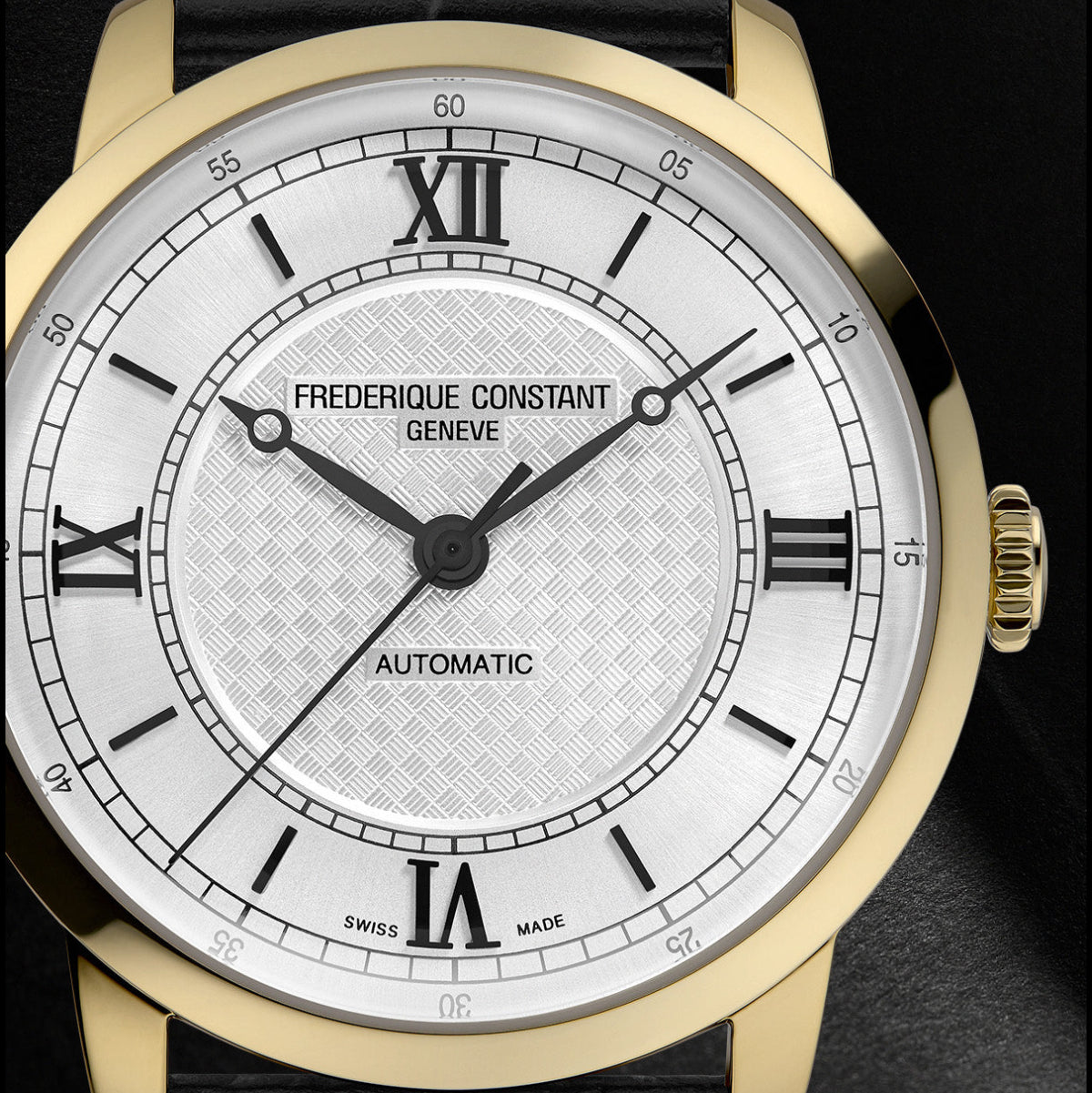 Frederique Constant Première Automatic Gents Black Leather Watch