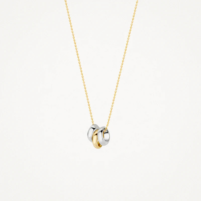 Blush 14ct Bicolour Gold Three Ring Pendant Necklace