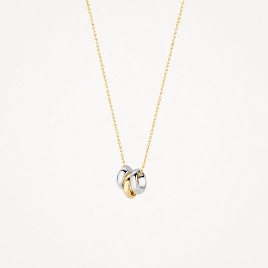 Blush 14ct Bicolour Gold Three Ring Pendant Necklace