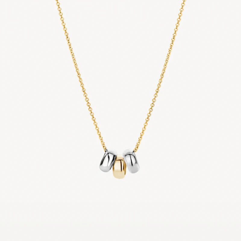 Blush 14ct Bicolour Gold Three Ring Pendant Necklace
