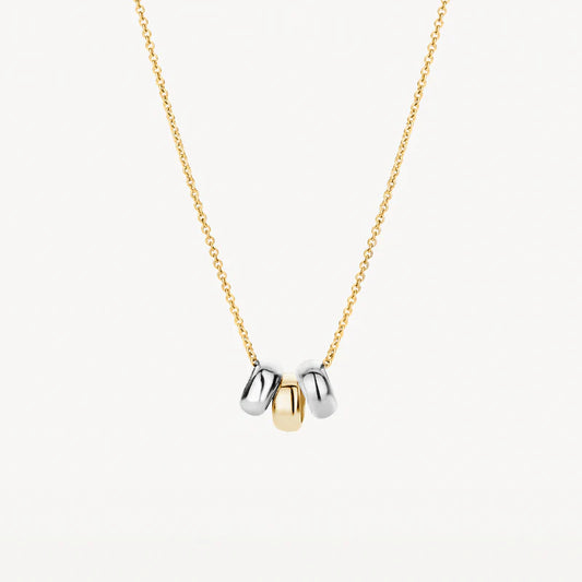 Blush 14ct Bicolour Gold Three Ring Pendant Necklace