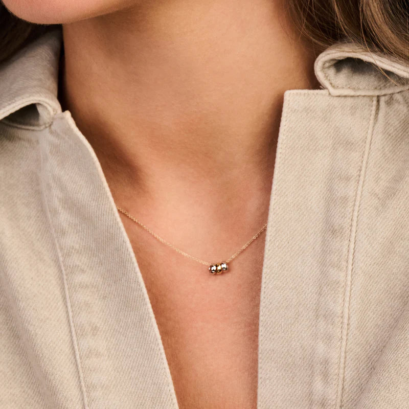 Blush 14ct Bicolour Gold Three Ring Pendant Necklace