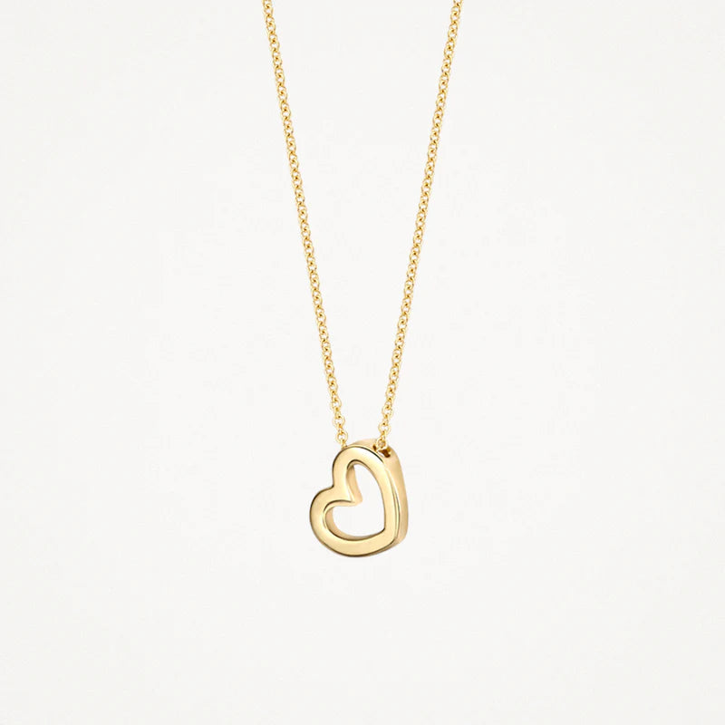 BLUSH 14CT YG OPEN HEART PENDANT