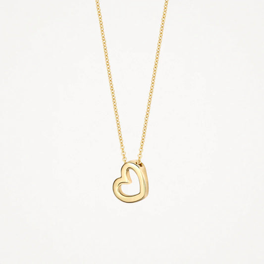 BLUSH 14CT YG OPEN HEART PENDANT