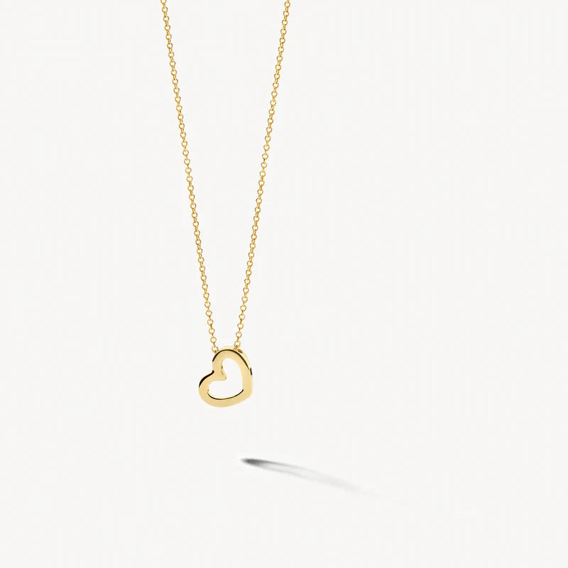 BLUSH 14CT YG OPEN HEART PENDANT