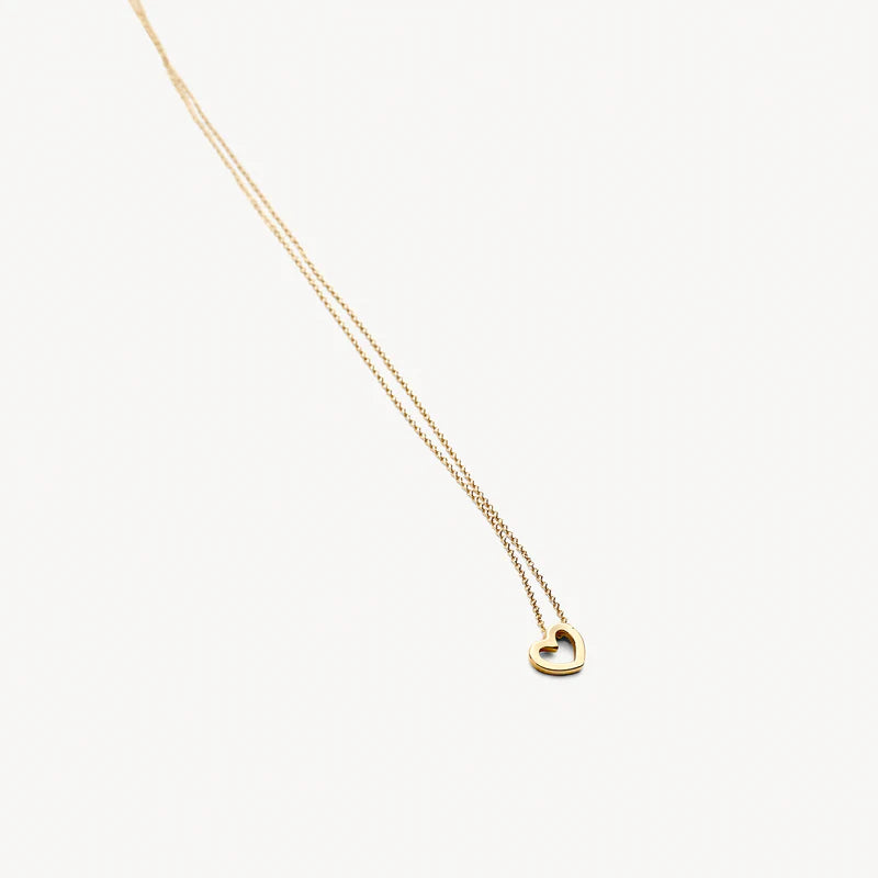 BLUSH 14CT YG OPEN HEART PENDANT