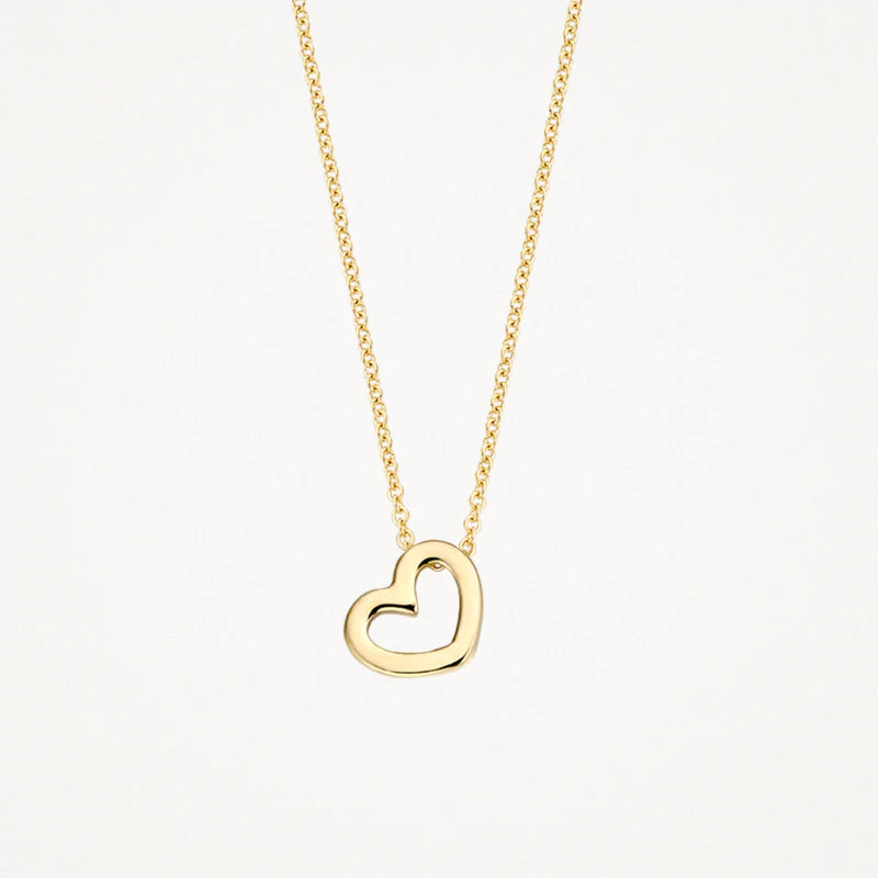 BLUSH 14CT YG OPEN HEART PENDANT