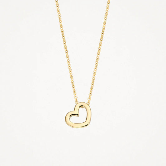 BLUSH 14CT YG OPEN HEART PENDANT