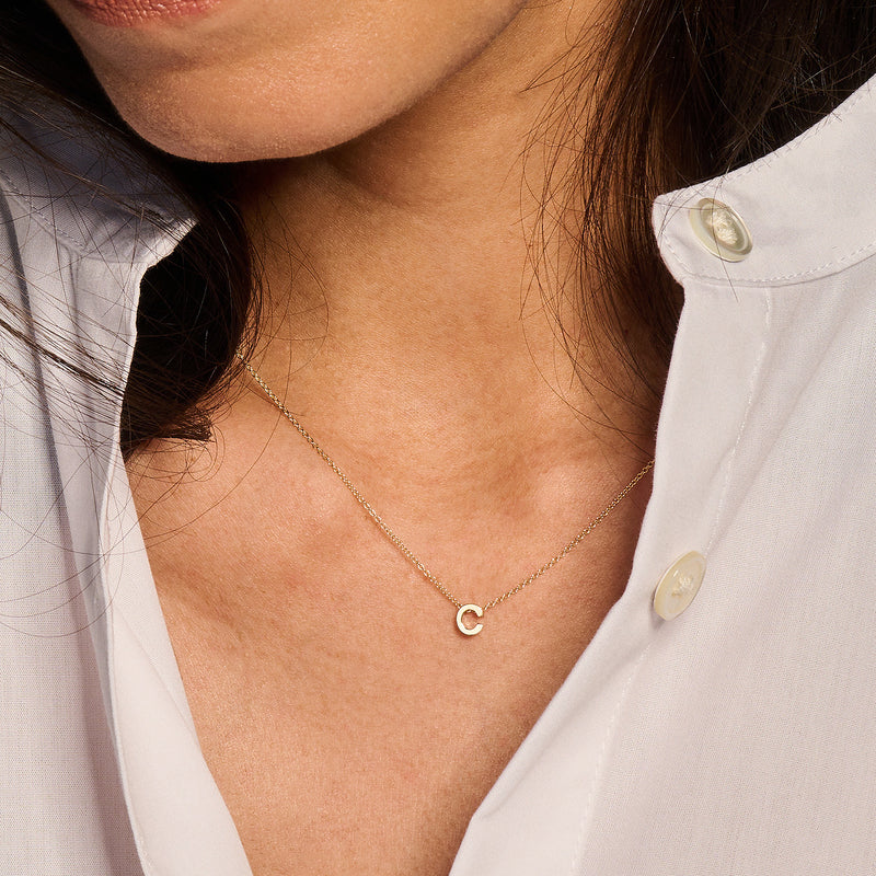BLUSH 14CT MINI C INITIAL PENDANT