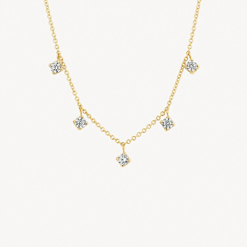 BLUSH 14ct Gold Five Charm Pendant Necklace