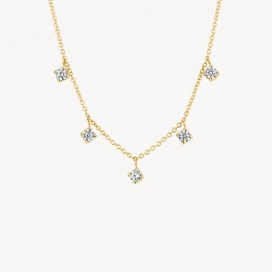 BLUSH 14ct Gold Five Charm Pendant Necklace