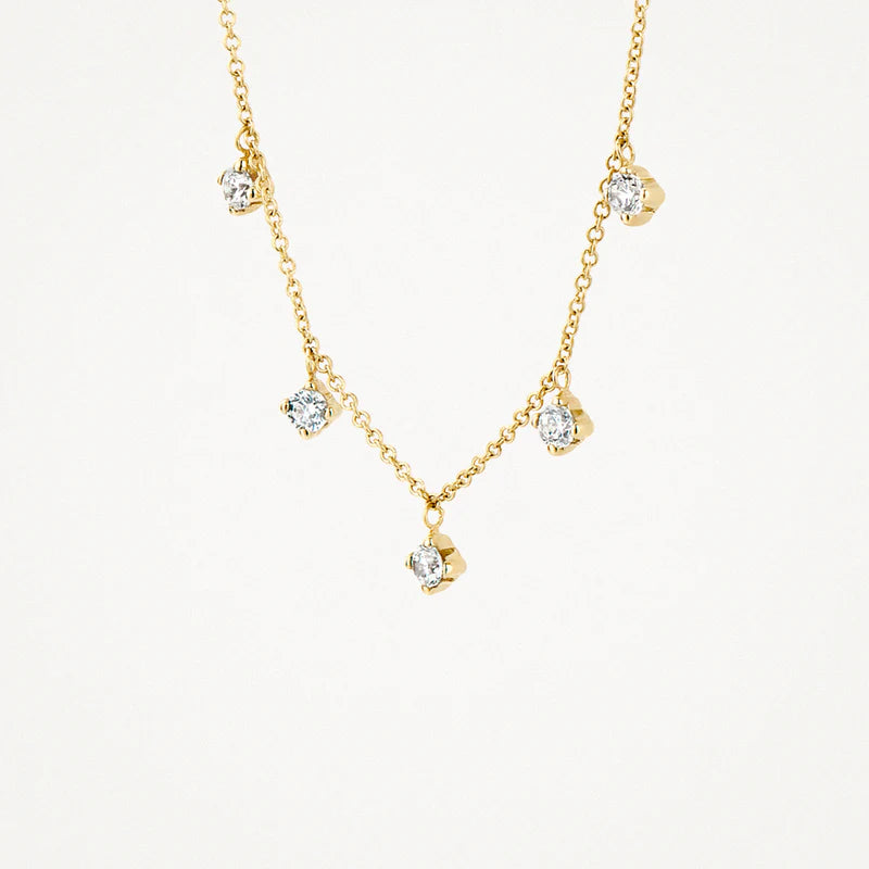 BLUSH 14ct Gold Five Charm Pendant Necklace