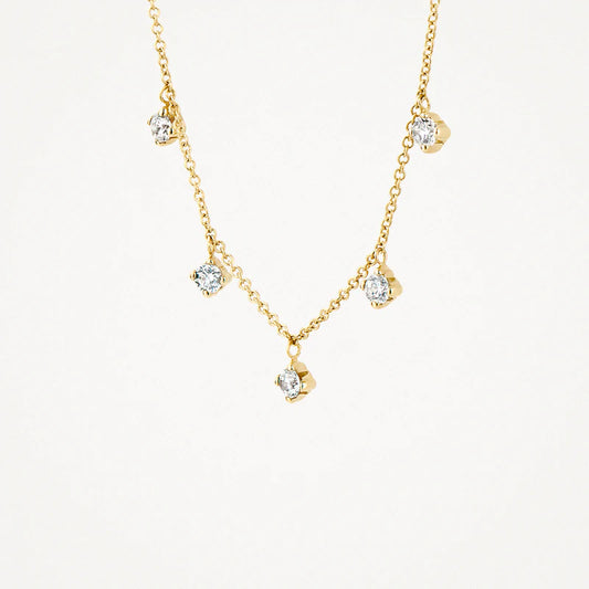 BLUSH 14ct Gold Five Charm Pendant Necklace