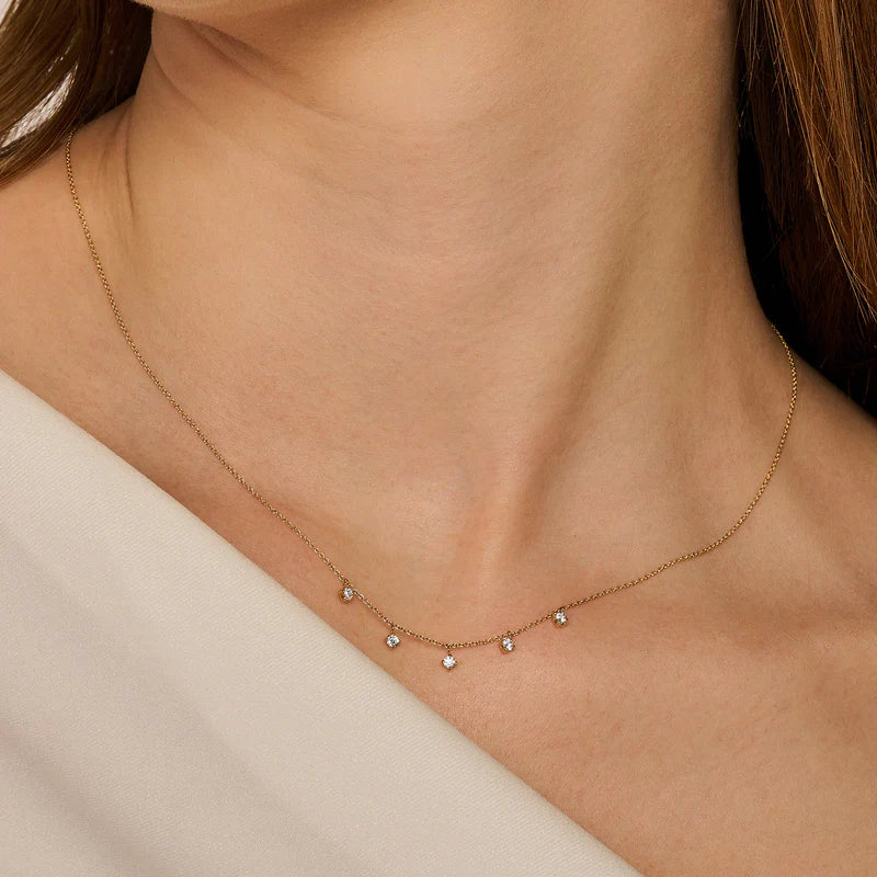 BLUSH 14ct Gold Five Charm Pendant Necklace