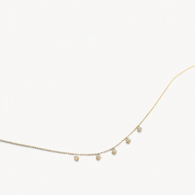 BLUSH 14ct Gold Five Charm Pendant Necklace