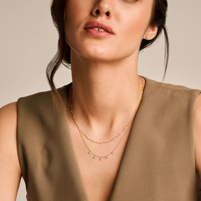 BLUSH 14ct Gold Five Charm Pendant Necklace