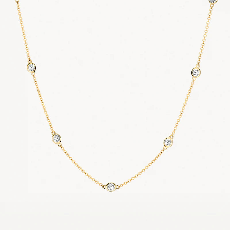 14CT YG CZ BLUSH NECKLACE