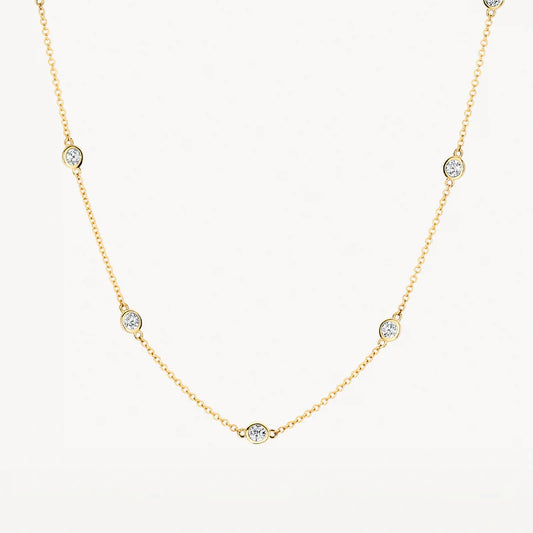 14CT YG CZ BLUSH NECKLACE