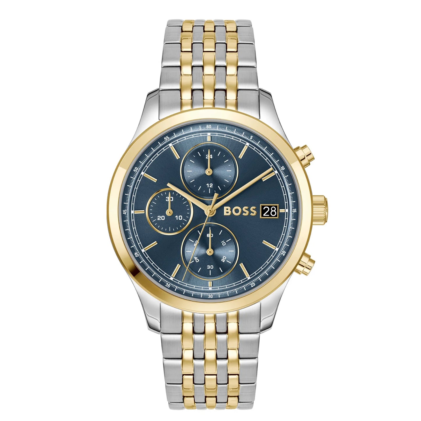 BOSS STRATUS BLUE CHRONO GENTS TWO-TONED WATCH