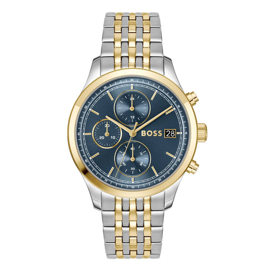 BOSS STRATUS BLUE CHRONO GENTS TWO-TONED WATCH