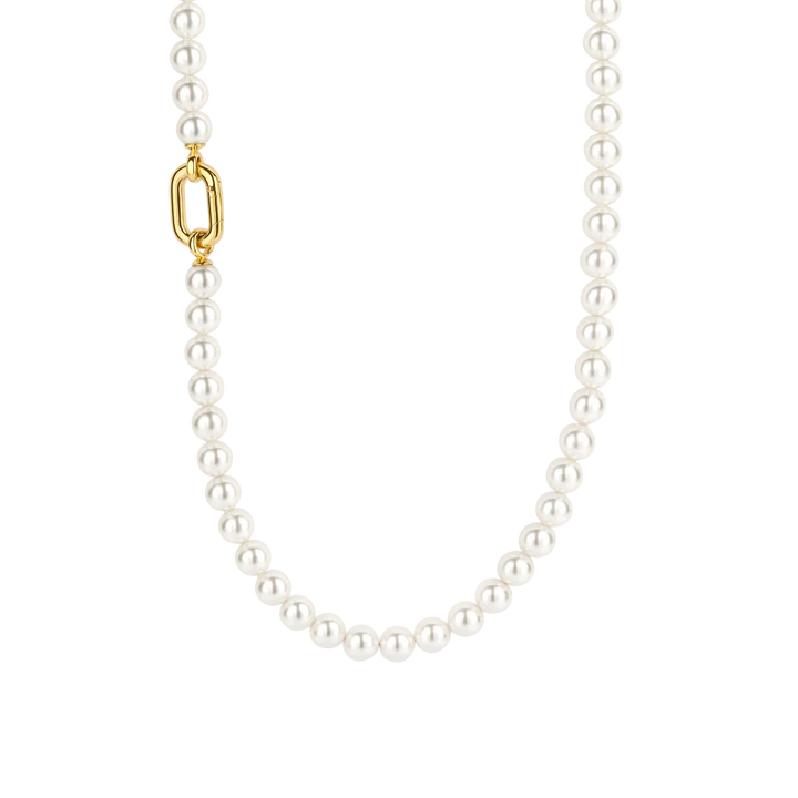 TISENTO PEARL NECKLACE WITH GOLD CLASP