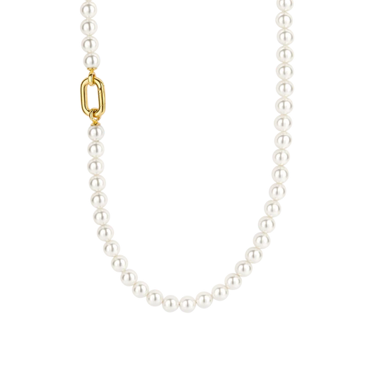 TISENTO PEARL NECKLACE WITH GOLD CLASP