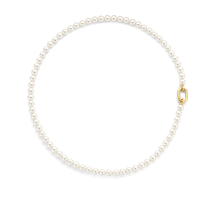 TISENTO PEARL NECKLACE WITH GOLD CLASP