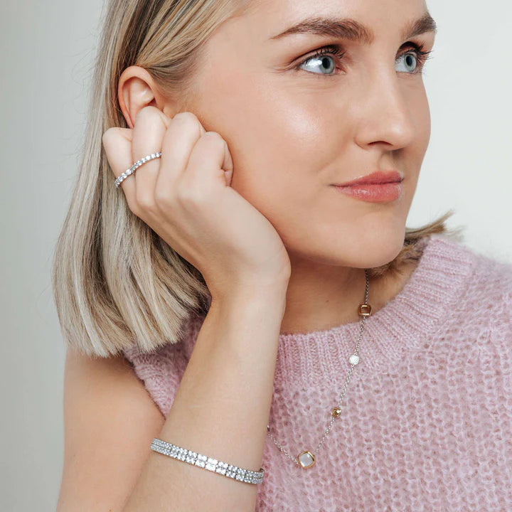 TISENTO TWO-TONED CZ NECKLACE