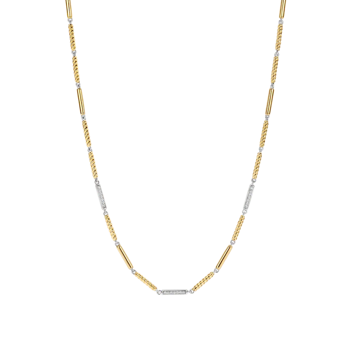 TISENTO CZ TWO-TONED ROPE NECKLACE