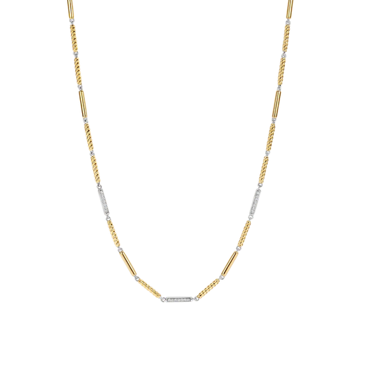 TISENTO CZ TWO-TONED ROPE NECKLACE